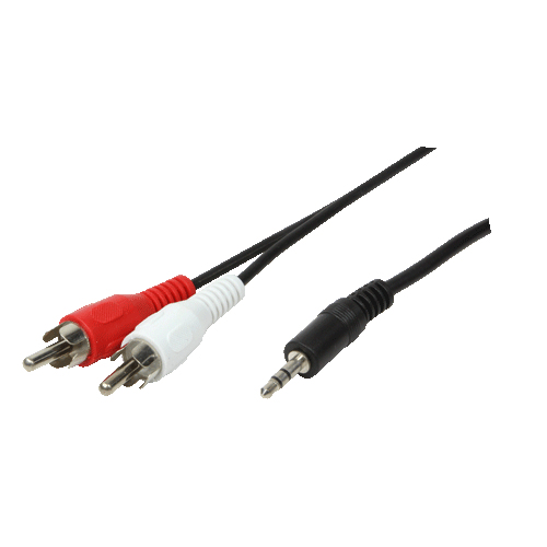LogiLink 1x3.5mm - 2xRCA, 1.5m audiokaapeli 1,5 m 3.5mm Musta
