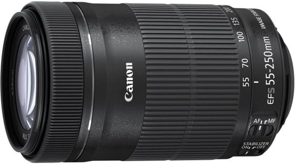 Canon EF-S 55-250mm f/4.0-5.6 IS STM + ET-63 + Lens Cloth SLR Vakio-objektiivi Musta