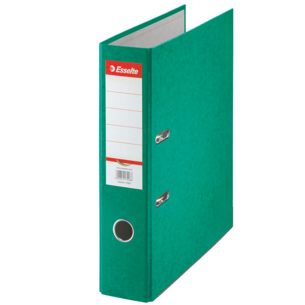 Esselte Cardboard binder Rainbow, 75mm ringbind A4 Grøn