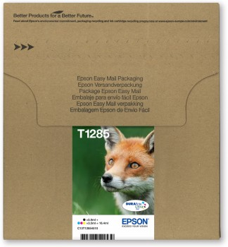 Epson Fox Multipakke, 4-farve T1285 DURABrite Ultra Ink i brugervenlig postpakke