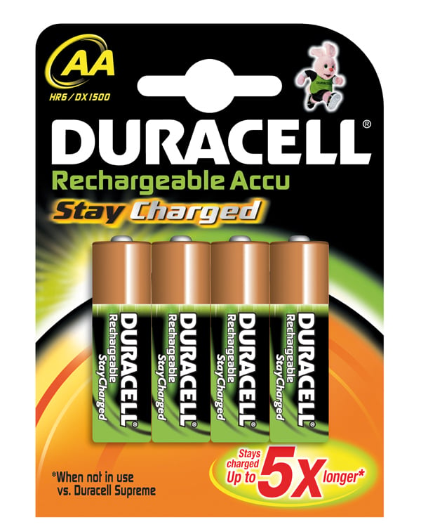 Duracell Stay Charged AA (4pcs) Genopladeligt batteri Nikkel-Metalhydrid (NiMH)