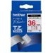 Brother Gloss Laminated Labelling Tape - 36 mm, Red on White etiketbånd TZ