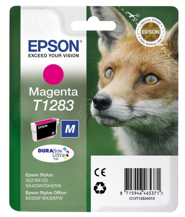 Epson Fox Mustepatruuna Magenta T1283 DURABrite Ultra Ink Epson Fox Mustepatruuna Magenta T1283 DURABrite Ultra Ink