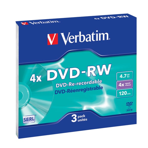 Verbatim DVD-RW Matt Silver, 3pk 4,7 GB 3 stk