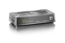 LevelOne FSW-0508TX netværksswitch Ikke administreret Fast Ethernet (10/100) Sort, Grå
