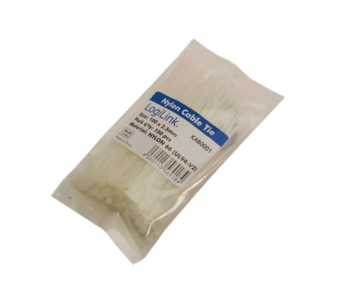 LogiLink KAB0001 kabelsamler Nylon Hvid