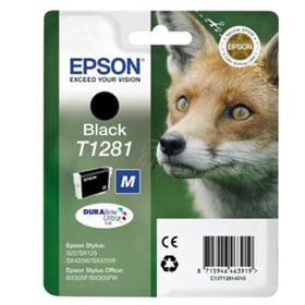 Epson Fox Singlepack Black T1281 DURABrite Ultra Ink