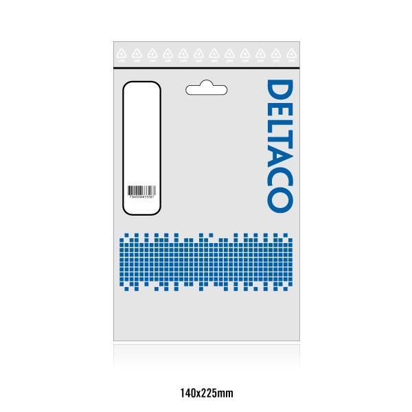 DELTACO flat HDMI 1.4 - kabel, HDMI Type A ha, gullbelagt, 1m, svart