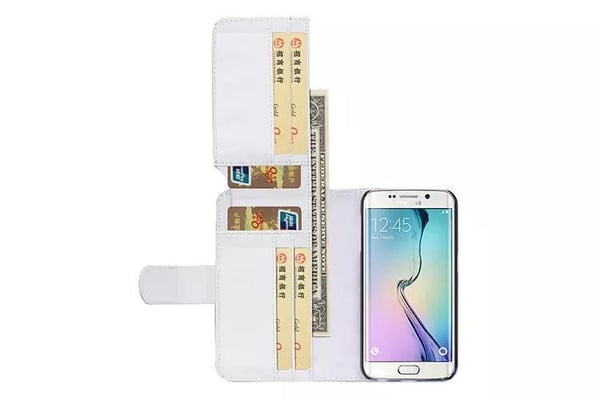 Samsung Galaxy S8 Plus 6 Slot Lommebok - deksel Hvit