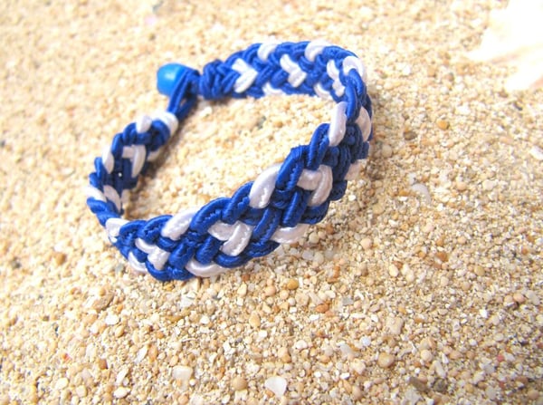 Blåvitt Armband