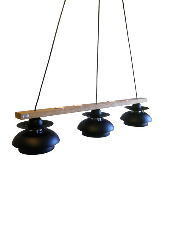 Loftpendel Flora 3 Sort/Oljet Eg. Eklunds Metall
