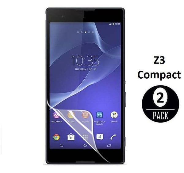 2stk skærmbeskyttere til Sony Z3 Compact + rengjøringsklut