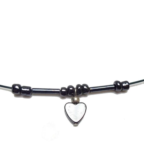 Halsband Hematite Hjärta
