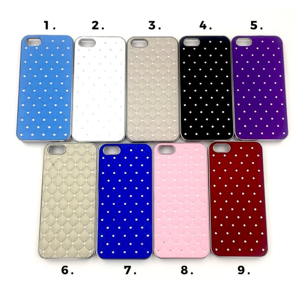 Quiltat skal med diamanter iPhone 5/5S/SE(1a generationen)