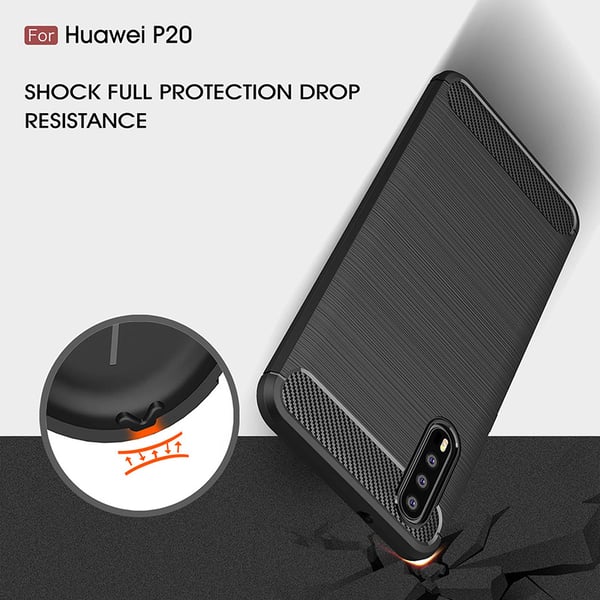 SKALO Huawei P20 Armor Carbon Stöttåligt TPU-skal