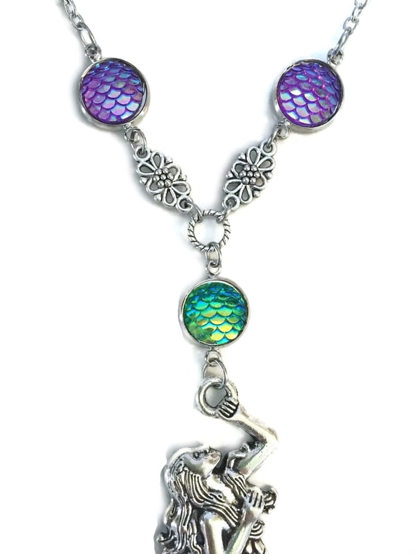 Halsband SJÖJUNGFRU SIREN Mermaid Rostfri Kedja Fjäll Fantasy