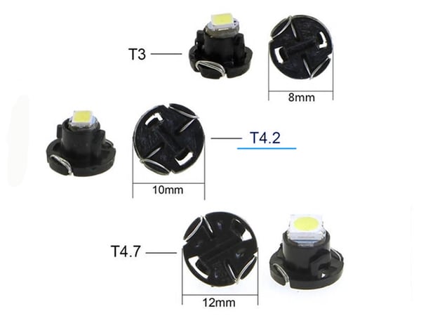 T4.7 T5 Neo Wedge 5-pack med vita led chip instrument belysning