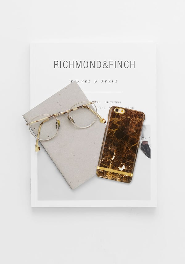 Richmond & Finch Veske til iPhone 6/6s - Brun Marmor