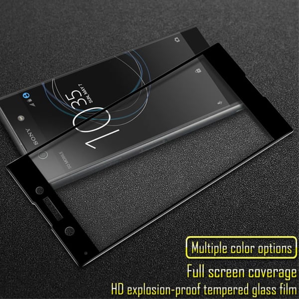 IMAK Helhetlig Hærdet Glass Sony Xperia XA1 - Sort