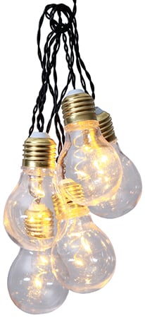 Glow Party Light muovikoteloilla 100cm. 5 valoa