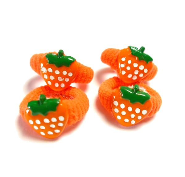 Hårsnoddar med jordgubb 4-pack