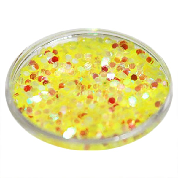Nail Glitter - Hexagon - Gul - 8ml - Glitter