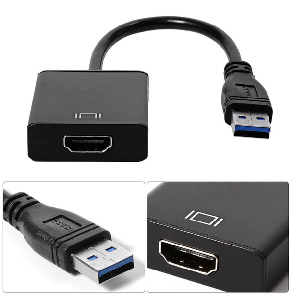 USB 3.0 HDMI Adapteri - Musta