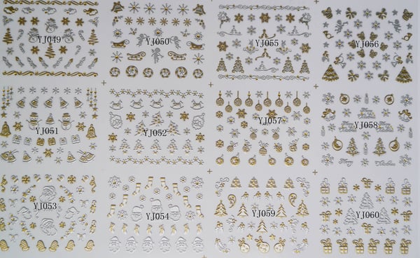 6 ark julepynt neglepynt nail art