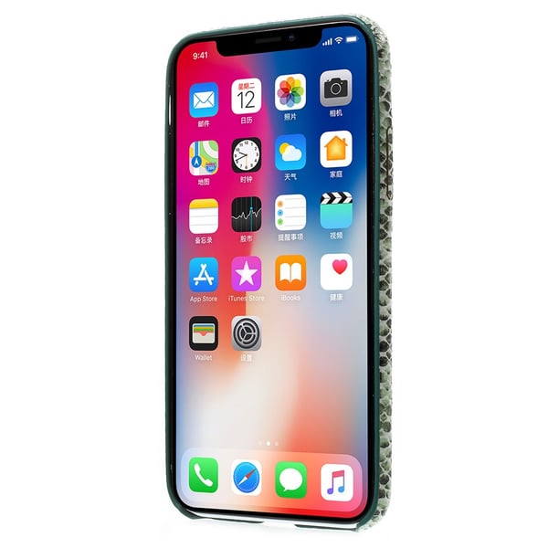 IPhone X skal Ormskinnsmönster - Grön