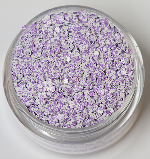 Nagelglitter - Hexagon - Tvåfärgad ljuslila/vit - 8ml - Glitter