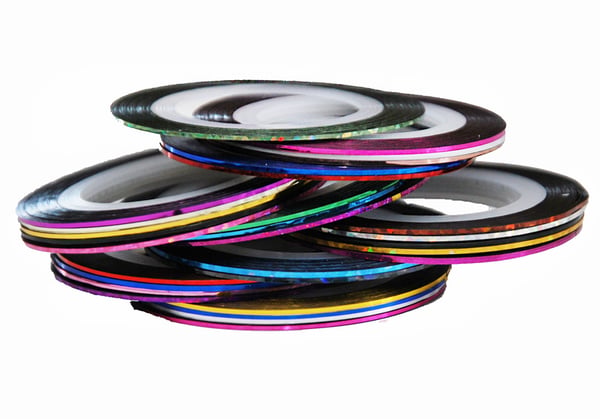 Stripeteip, negletape, neglepynt - 10 stk