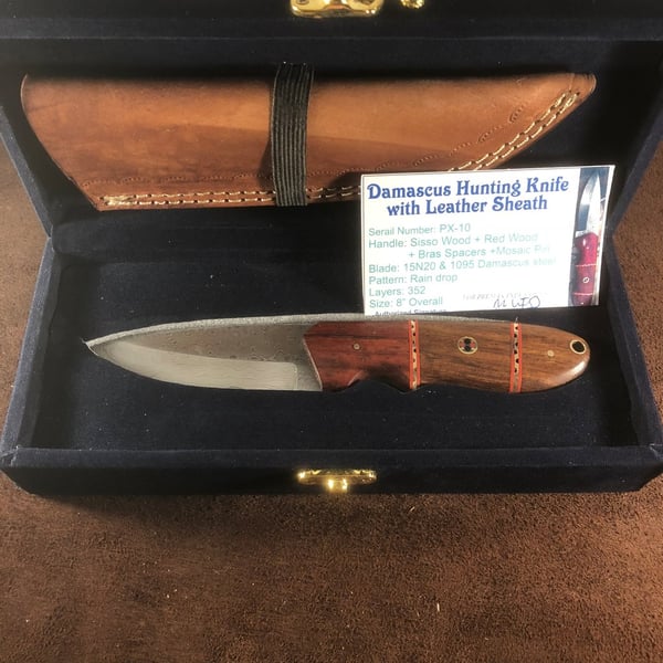 Håndlavet jagtkniv Damaskus