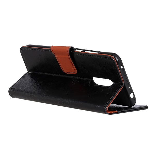 Tekstureret Splitlæder Mobiltelefoncover Nokia 5.1 Plus - Sort