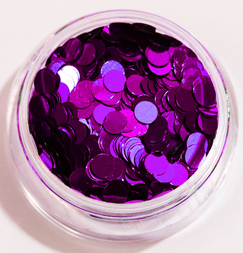 Nail Glitter - Runde/Prikker - Lilla - 8ml - Glitter