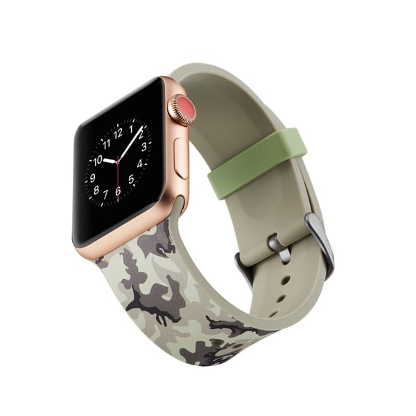 Silikoninen ranneke Apple Watch 4 44mm, Series 3 / 2 / 1 42mm - Harmaa Camo