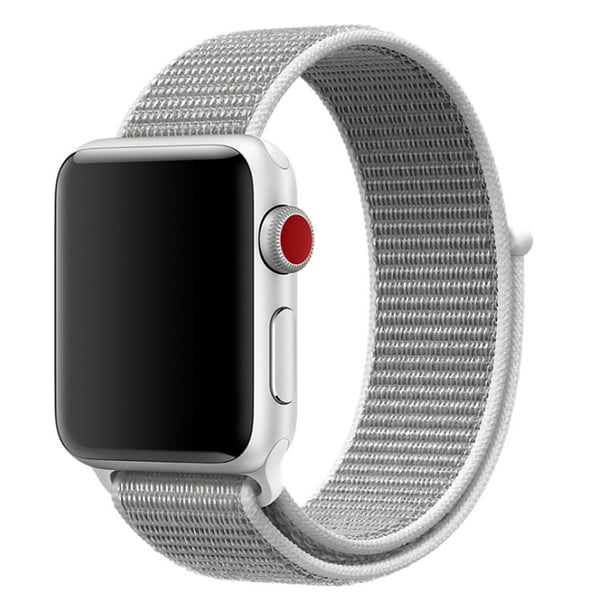 Til Apple Watch 42mm Nylon Loop med velcro Pearl