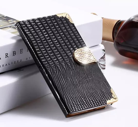 Plånboksfodral Croco Bling Samsung S5