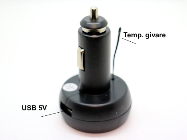 Jännitemittari lämpötilaan + USB 5V laturi 4-30V DC auto, vene, asuntovaunu, matkailuauto