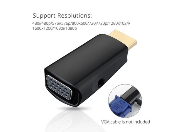 HDMI til VGA med Audio Input - Mini