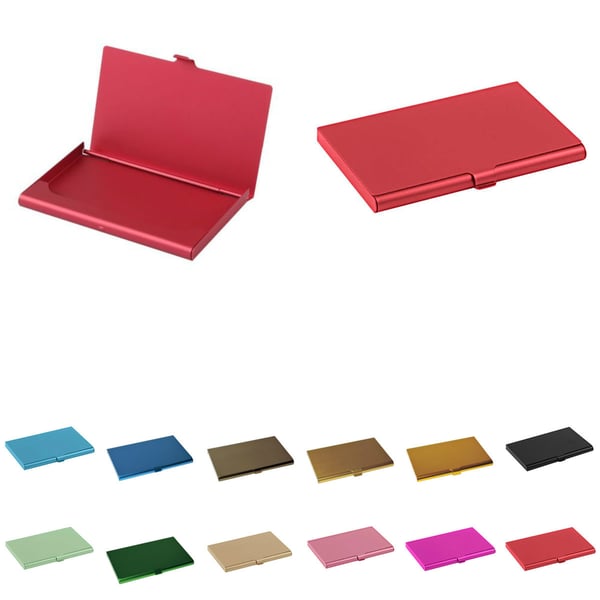 Glatt aluminiumskortholder - Rosa - Lommebok