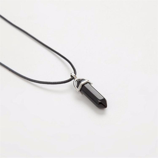 Halsband Choker Onyx Svart Healing Wicca Pagan Boho - 2 längder