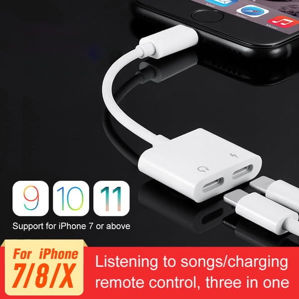 2-pack 2 in 1 Lightning Adapter / splitter iPhone 7/8/X