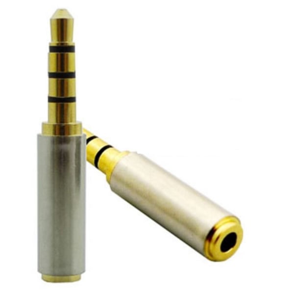 Gullbelagt 3,5 mm hann til 2,5 mm kvinnelig lydadapter