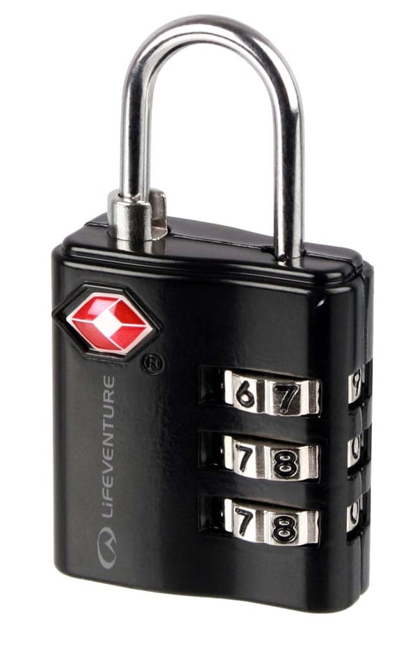 kodlås till väskor, LIFEVENTURE TSA COMBI LOCK BLACK