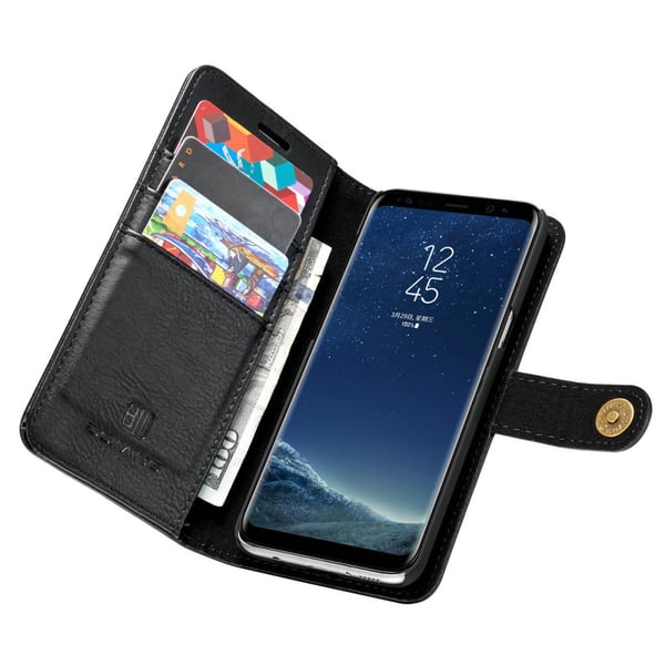 DG.MING Samsung Galaxy S8 Split Läder Lompakkokotelo - Musta