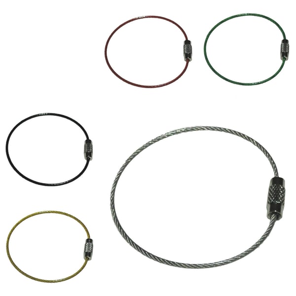Nøkkelring i ståltråd - Svart - 50 mm diameter - 1,5 mm tykkelse