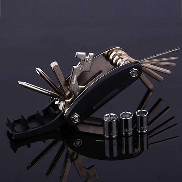 Multifunksjonelt Verktøy / Sykkel Repair Kit - 15 in 1