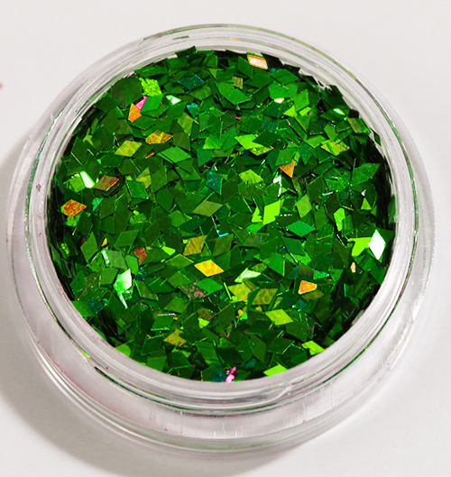 Negleglitter - Rhombus/Diamanter - Grønn - 8ml - Glitter