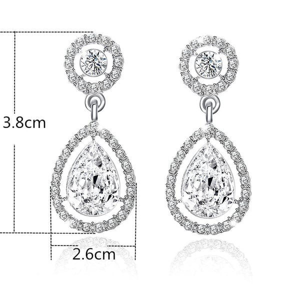 Eksklusive øredobber Sølv diamant glitter