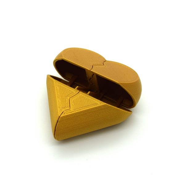 Hjärtformad hemlig smyckenhållare Guld Transformerbar